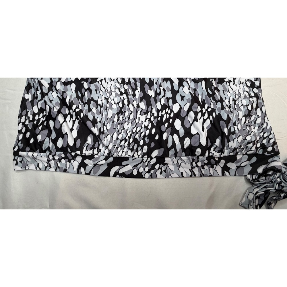 Swimsuits For All 3XL 3X 2PC Blouson Tankini Set Black‎ Gray Abstract Print NWOT - Picture 6 of 15